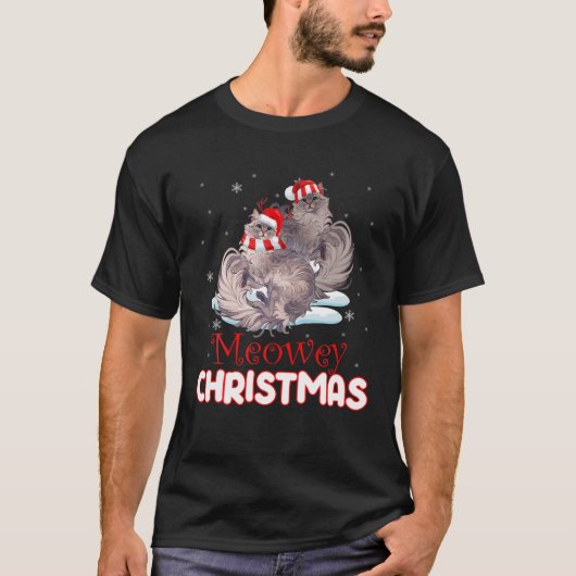 Cadeaus voor kerstmis met siberische kat t-shirt (Voorkant)