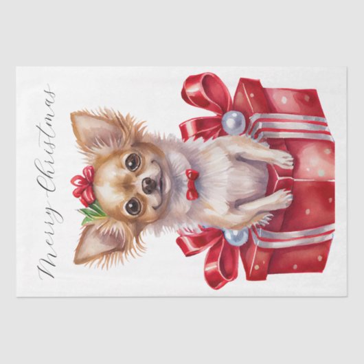 Cadeaus voor kerstpuppy Dog Tissuepapier (Voorkant)