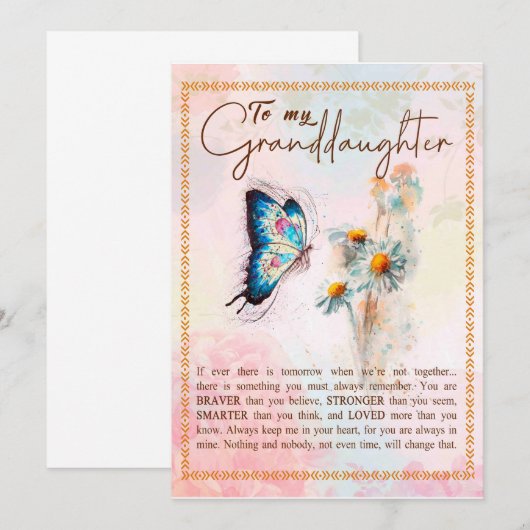 Cadeaus voor kleindochter | Van opa oma familie Kaart (Voorkant / Achterkant)