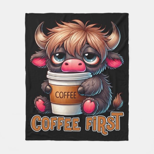 Cadeaus voor koffieliefhebbers eerst koffie fleece deken (Voorkant)