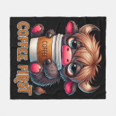 Cadeaus voor koffieliefhebbers eerst koffie fleece deken (Voorkant (Horizontaal))