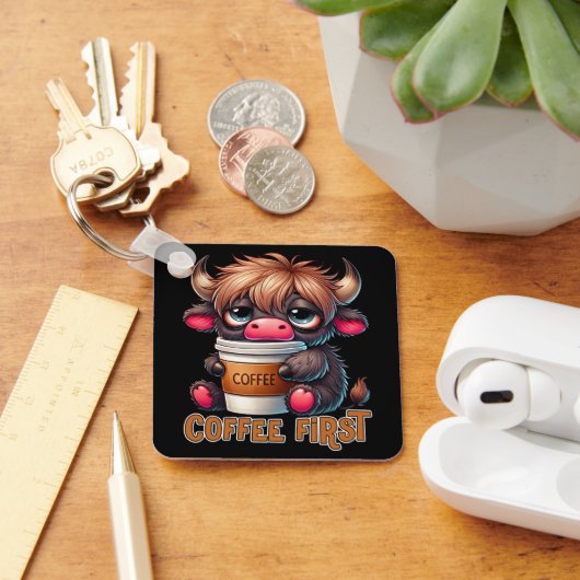Cadeaus voor koffieliefhebbers eerst koffie sleutelhanger (Bureau)
