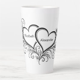 Cadeaus voor koppels Namen Zwart en Wit Latte Mok