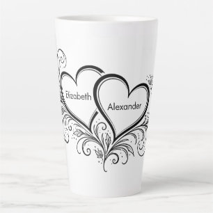 Cadeaus voor koppels Namen Zwart en Wit Latte Mok