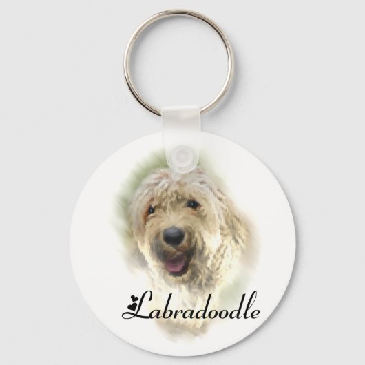 Cadeaus voor Labradoodle-liefhebbers Sleutelhanger (Voorkant)