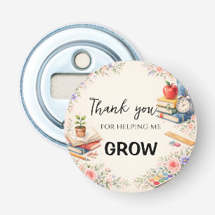 Cadeaus voor leraren bedanken   Einde schooljaar Button Flesopener