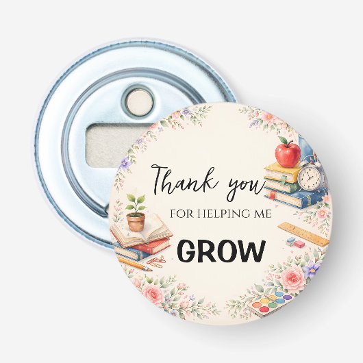 Cadeaus voor leraren bedanken | Einde schooljaar Button Flesopener (Voorkant)