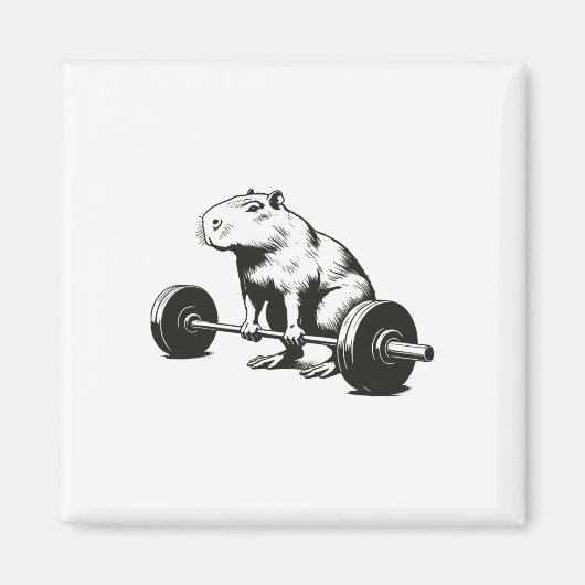 Cadeaus voor Lichaamstraining Capybara Gewichtheff Magneet (Voorkant)