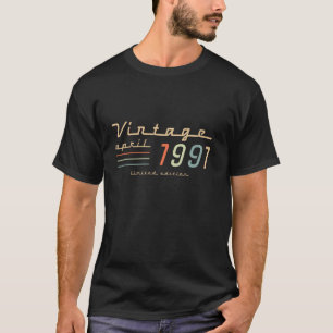 Cadeau's voor mannen 34ste verjaardag april 1991 3 t-shirt