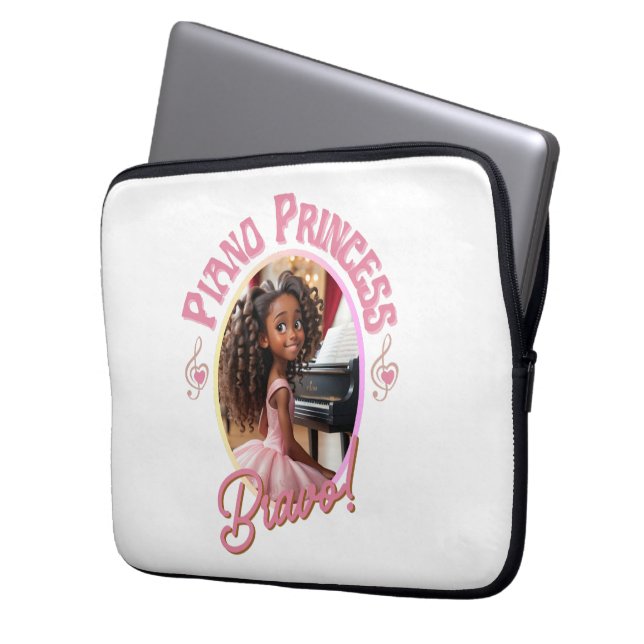Cadeaus voor meisjes die graag piano spelen laptop sleeve (Voorkant Links)
