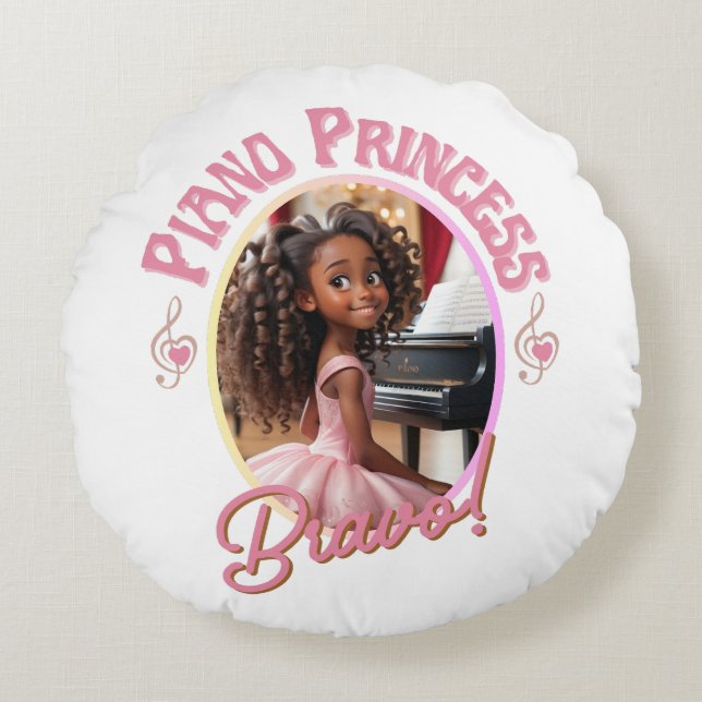 Cadeaus voor meisjes die graag piano spelen rond kussen (Voorkant)