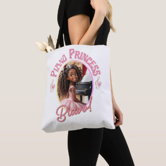 Cadeaus voor meisjes die graag piano spelen tote bag