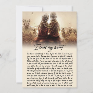 Cadeaus  Voor mijn jongen kruist ik mijn hart Feestdagenkaart