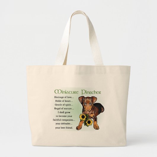 Cadeaus voor Miniature Pinscher Grote Tote Bag (Voorkant)
