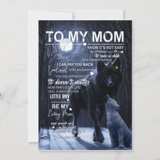 Cadeaus voor Moeder | Brief aan mijn Moeder Liefde Kaart (Voorkant)