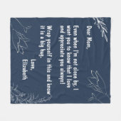 Cadeaus Voor Moeder Marine Blauw Gepersonaliseerde Fleece Deken (Voorkant (Horizontaal))