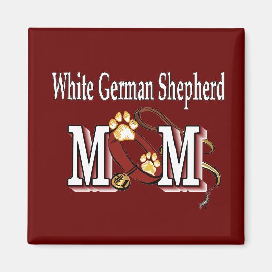 Cadeaus voor moeder met witte Duitse herder Magneet (Voorkant)