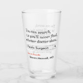 Cadeaus voor plastische chirurg glas (Achterkant)