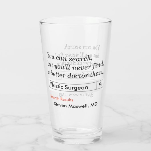 Cadeaus voor plastische chirurg glas (Achterkant)