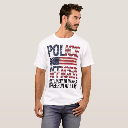 Cadeaus voor politieagenten die het meest waarschi t-shirt (Voorkant volledig)