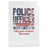 Cadeaus voor politieagenten meest waarschijnlijk V Medium Cadeauzakje (Voorkant)
