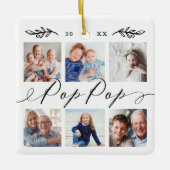 Cadeaus voor Pop Pop | Foto-collage voor kleinkind Keramisch Ornament (Voorkant)