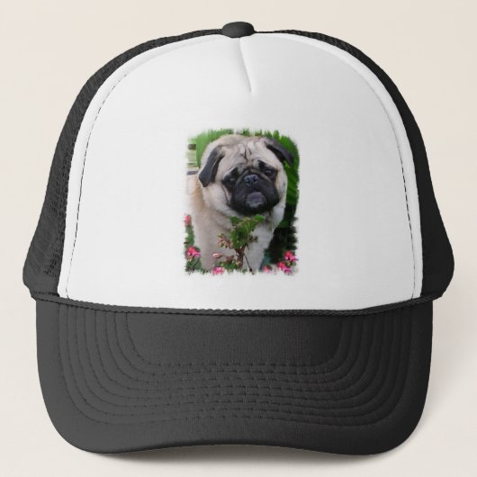 Cadeaus voor pug liefhebbers trucker pet (Voorkant)