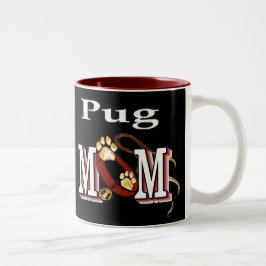 Cadeaus voor Pug MOM Tweekleurige Koffiemok