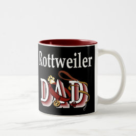Cadeaus voor Rottweiler vaders Tweekleurige Koffiemok