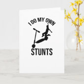 Cadeaus voor scooterrijders | stuntscooterrijder kaart (Gele Bloem)