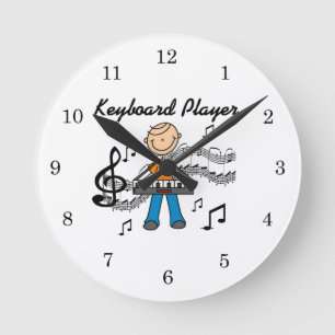 Cadeaus voor Stokfiguur Man met Toetsenbord Ronde Klok