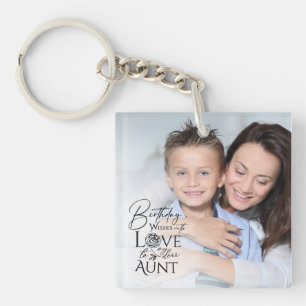 Cadeaus voor tante Eenvoudig verjaardagsontwerp Sleutelhanger