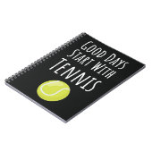 Cadeaus voor tennisspelers liefhebbers typografie  notitieboek (Linkerzijde)