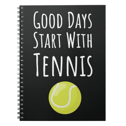 Cadeaus voor tennisspelers liefhebbers typografie  notitieboek (Voorkant)