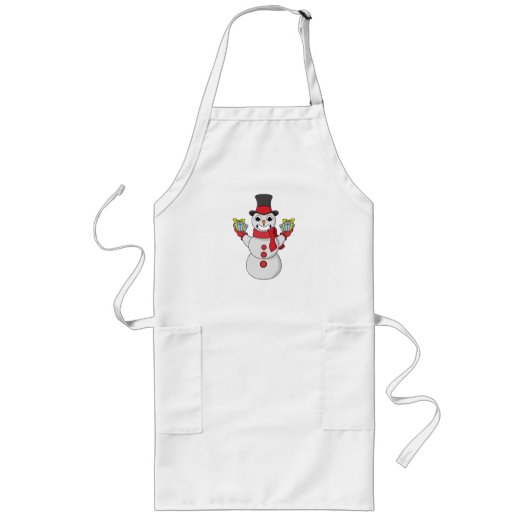 Cadeaus voor u van Snowman Lang Schort (Voorkant)