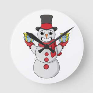 Cadeaus voor u van Snowman Ronde Klok