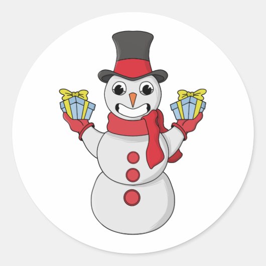 Cadeaus voor u van Snowman Ronde Sticker (Voorkant)