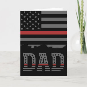 Cadeau's voor vader dunne rode lijn brandweer kaart