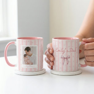 Cadeaus voor Vaderdag voor Vader Roze Strik Strepe Mok