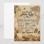 Cadeaus voor verpleegster echtgenote | Brief aan m Kaart (Voorkant / Achterkant)