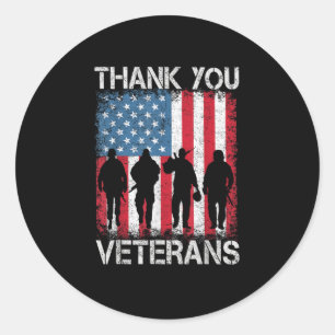 Cadeaus voor Veteranen Dag Bedankt Veteranen Trots Ronde Sticker