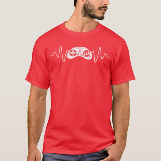 Cadeaus voor videogamespeler controller hartslag g t-shirt