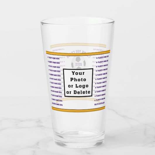Cadeaus voor Voetbal coaches, Gepersonaliseerd Glas (Achterkant)