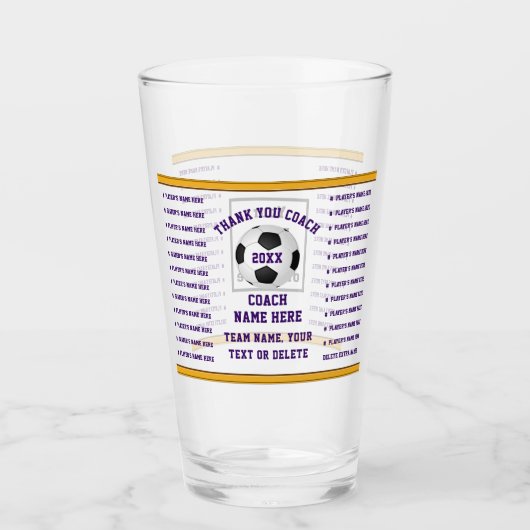 Cadeaus voor Voetbalcoaches, Persoonlijk Glas (Voorkant)