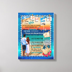 Cadeaus voor vrouw Brief aan mijn vrouw liefde v Canvas Afdruk