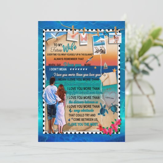 Cadeaus voor vrouw | Brief aan mijn vrouw Liefde v Kaart (Staand voorkant)