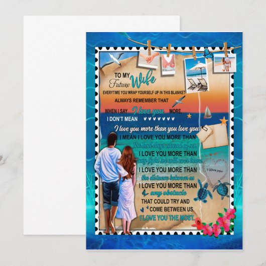 Cadeaus voor vrouw | Brief aan mijn vrouw Liefde v Kaart (Voorkant / Achterkant)