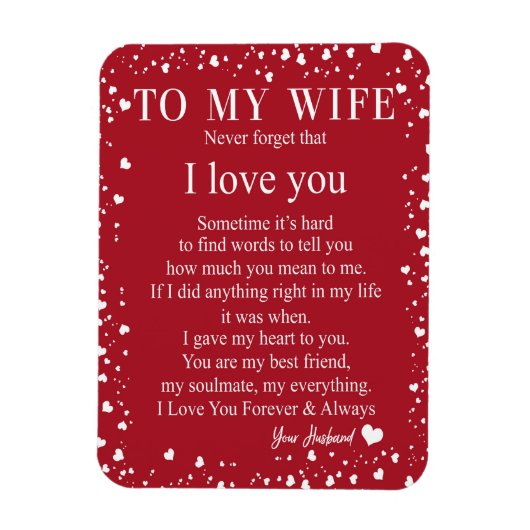 Cadeaus voor vrouw | Brief aan mijn vrouw Liefde v Magneet (Verticaal)