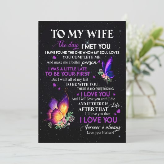 Cadeaus voor vrouw | Brief aan mijn vrouw van echt Kaart (Staand voorkant)