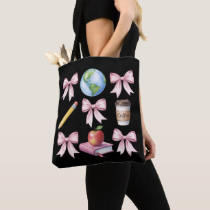 Cadeaus voor waardering voor leraren koffie strik tote bag